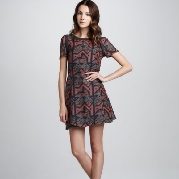 MARC by Marc Jacobs Geo Maze Printed A-Line Dress - Picture 1 of 9